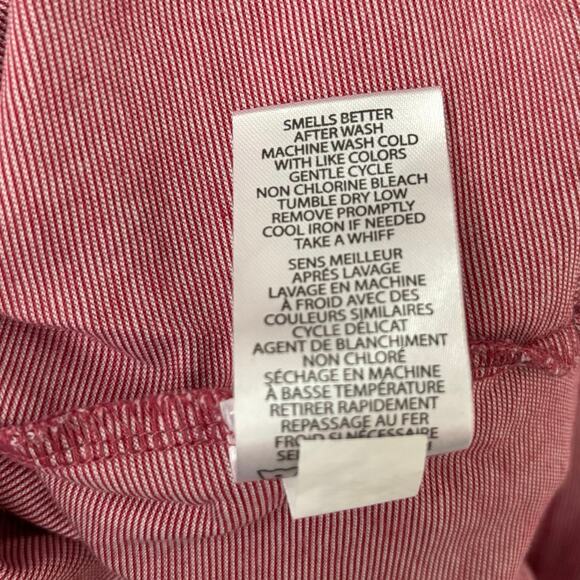 Travis Mathew Size L Golf Polo Shirt Red White Micro Stripe - Picture 5 of 5